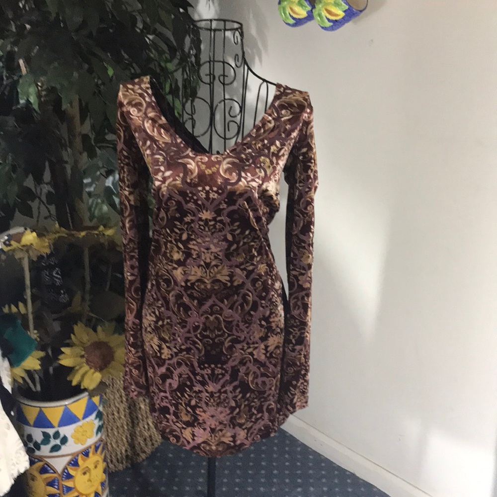 FREE PEOPLE PRINT DRESS W/ STRETCH